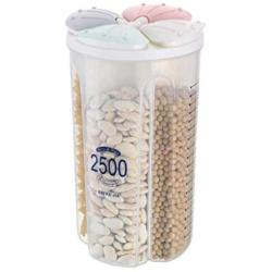 ZSJZHB Separated Grain Storage Tank, Transparent Plastic Coffee Bean Snack Storage Box, Kitchen Food Storage Tank, Grain And Fresh-Keeping Sealed Can