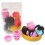SZBS Silicone Containers 20/can 3ml Skull-shape Containers Assorted Color Silicone Container For Dab Concentrate Containers Wax Oil Storage Jars Dab Containers (50)