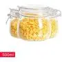 Glasbehälter Set – Yl Ly Rund Glasbehälter für Honig, Limette, Marmelade, Flasche, Süßigkeiten, Milchpulver, 500ml – Versiegelte Glaskaraffen-Set.