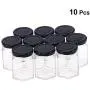 Vosarea Simply Store Glasse Hexagon Lebensmittelbehälter Set Transparente Glas Stopfbereite Gläser Honig Lebensmittel Getreide Behälter (10 Stück 85ml)