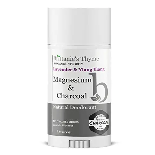 Brittanies Thymian Natürliches Aktivkohle-Deodorant mit Magnesium – Glutenfrei, Vegan, Tierfreundlich für Männer & Frauen (Lavendel Ylang Ylang, Einzelpackung)