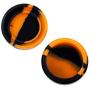 YHSWE 1pcs 22ml Large Non-stick Round Silicone Dab Container Storage Jar Food Grade (Black/Orange)