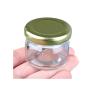 2PCS 25ML 0.84oz Clear Glass Favor Storage Jar Bottle Container Airtight Canister with Gold Lid for Storing Flour Sweets Spices Sauce Sugar