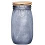 KitchenCraft Industrial Kitchen Large Glass Food Storage Jar with Airtight Wooden Lid, 1.5 L (2.75 pts) - Concrete Finish