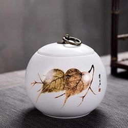 ETERLY Creative Ceramic Tea Caddy,Moisture-Proof Tea tin Tea Storage Jars for Spices Candy Coffee Cookie Nuts with Gift Box-E 12x10cm(5x4inch) (Color : H, Size : 12x10cm(5x4inch))