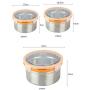 Food Savers 3 packs Food Storage Containers Food Preservation Box Food grade stainless steel Sealed jar Storage Box Fresh-keeping can