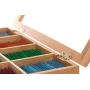 randomgrounds 100% Bamboo Tea Box Storage Organizer, Taller Size Holds 120+ Standing or Flat Tea Bags, 8 Adjustable Chest Compartments, Natural Wooden Finish