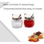 CSPFAIRY Kitchen Clamshell Design Seasoning Jar Metal Shelf with Spoon Spice Box 5 Piece Set Lead Free Glass Seasoning Bottle Suitable for Every Family