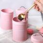 Seal Storage Jar Classical Minimalist Nordic Desktop Storage Bottle Home Organizer Coffee Sugar Tea Container,Grey Sugar