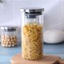 b Multifunction Transparent Glass Dry Grains Food Storage Container Jars Kitchen Organizers Sealing Storage Case for home kitchen(300ml)