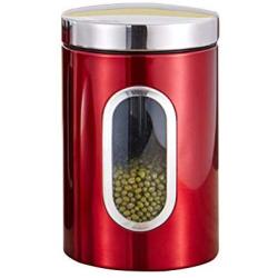 TOPBATHY Stainless Steel Food Storage Jar with Airtight Seal Bamboo Lid/Airtight Food Storage Containers,for Serving Tea, Coffee, Spice and More(11 x 11 x 16.5cm??‰