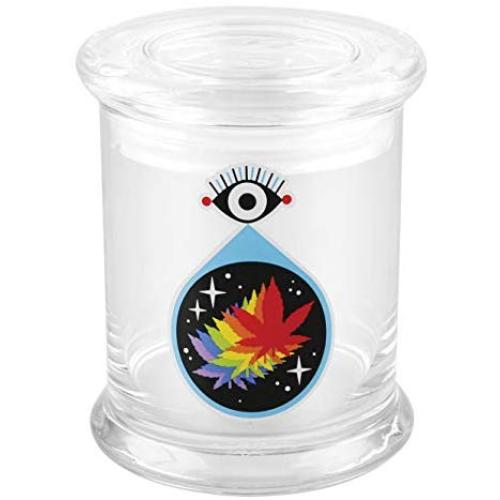 420 Science All-Seeing Leaf Pop Top Jar - Assorted Sizes (X-Small)