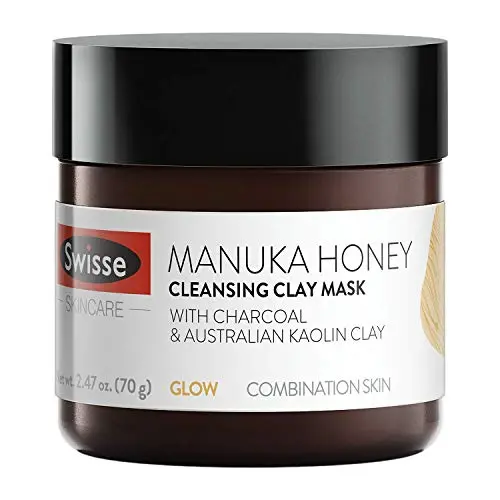 Masque Visage Swisse Natural Manuka Honey Australian Kaolin Clay | Pour Peaux Mêlées | Purifie, Nettoie & Hydrate | Charbon, Algues Norvégiennes, Algues Rouges & Extrait d'Aloe Vera | 70g Masque Visage Swisse Natural Manuka Honey Australian Kaolin Clay | Pour Peaux Mêlées | Purifie, Nettoie & Hydrate | Charbon, Algues Norvégiennes, Algues Rouges & Extrait d'Aloe Vera | 70g