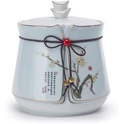 ETERLY Ceramic Tea canisters,Coffee Storage Jars Spices pots for Home Collection Gifts 2 pcs-C 15x14cm(6x6inch) (Color : C, Size : 15x14cm)