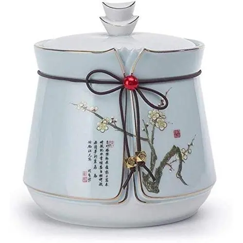 ETERLY Ceramic Tea canisters,Coffee Storage Jars Spices pots for Home Collection Gifts 2 pcs-C 15x14cm(6x6inch) (Color : C, Size : 15x14cm)