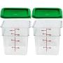 Cambro Polycarbonate Square Food Storage Containers 4 Quart With Lid - Pack of 2