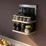 Ctystallove 2-Tier Metal Mesh Spice Rack Wall Mount Jars Bottle Storage Shelf Holder Seasoning Organizer for Kitchen Ctystallove 2-Tier Metal Mesh Spice Rack Wall Mount Jars Bottle Storage Shelf Holder Seasoning Organizer for Kitchen
