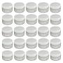 50Pcs 5G/5ML Empty Refillable Plastic Clear Jar Pots Cosmetic Containers White Screw Lid Travel Makeup Sample Storage Container Bottles for Cream Lotion Lip Balm Eye Shadow Nail Powder Beads Jewelry