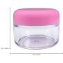 Beauticom 12 Pieces 30 Gram 30 ML (1 Ounce) Round Clear Refillable Empty Plastic Jars with Pink Screw Cap Lids for Storing Loose Powders and Pigments, Makeup and Beauty Samples - BPA Free