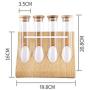 1.4x 8.32inch Test Tube Can 4 Pack Glass Storage Jars + Wooden Display Rack 45ml Clear Candy Tubes With Sealed Bamboo Lids for Sugar, Coffee Baking Supplies