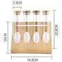 1.4x 8.32inch Test Tube Can 4 Pack Glass Storage Jars + Wooden Display Rack 45ml Clear Candy Tubes With Sealed Bamboo Lids for Sugar, Coffee Baking Supplies