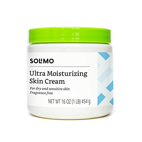 Amazon Brand - Solimo Ultra Moisturizing Skin Cream for Dry & Sensitive Skin, Dermatologist Tested, Fragrance Free, 16 Ounce