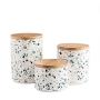 Food Storage Jar, Ceramic Kitchen Canisters with Airtight Seal Bamboo Lid, Food Storage Canister for Tea, Coffee Bean, Spice, Sugar, Flour 750ml/ 1350ml/ 1650ml (1：125x100mm)