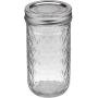 Ball Quilted Crystal Mason Jars Regular Mouth 12 oz Bundle with Non Slip Jar Opener- Set of 2 Mason Jars - Canning Glass Jars with Lids and Bands