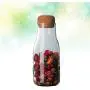 TOPBATHY Glass Jar with Airtight Seal Wood Lid Clear Candy Jar Food Storage Canister for Serving Tea Coffee Spice Sugar Salt size 300ml