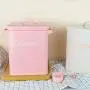 Laundry Detergent Powder Storage Tin Box Large Galvanized Metal Buckets Food/Flour/Sundries Kitchen Storage Tin Box Canister Containers- Pink