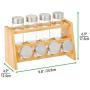 mDesign Bamboo Kitchen Cabinet, Pantry, Shelf Organizer Spice Rack - 2 Level Storage, Eco-Friendly, Multipurpose, Includes 8 Glass Jars - Natural Light Wood
