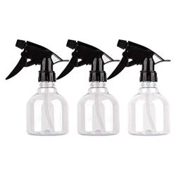 8oz Clear Empty Plastic Spray Bottles, Refillable Fine Mist Container Adjustable Nozzle for Cleaning Solutions, Essential Oils, Hair, Plants and Pets, 3 Pack