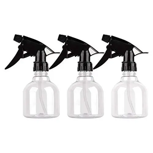 8oz Clear Empty Plastic Spray Bottles, Refillable Fine Mist Container Adjustable Nozzle for Cleaning Solutions, Essential Oils, Hair, Plants and Pets, 3 Pack 8oz Clear Empty Plastic Spray Bottles, Refillable Fine Mist Container Adjustable Nozzle for Cleaning Solutions, Essential Oils, Hair, Plants and Pets, 3 Pack