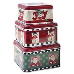 Mei Yun 3Pcs/set Gift Wrap Boxes Christmas Candy Jar Container Storage Box Party Candy Box Gift Boxes (Red)