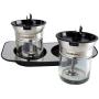 Glass Spice Bottle Spice Jar with Stainless Steel Spoon Kitchen Supplies Seasoning Box Glass Spice Jar Sugar Jar Kitchen Storage Bottle & Tray