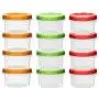 12-pack 8oz/250ml reuseable mini food fruit storage containers jars with screw lid |Sturd Plastic|BPA Free | Freezer & Dishwasher Safe|