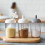 Fan-Ling Kitchen Supplies Seasoning Bottle, Salt Storage Box Spice Jar with Spoon,Kitchen Spice jar with Spoon (White)