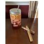 Reusable Smoothie Cup Extra Wide Mouth Glass Mason Jar 32oz with Smoothie Stainless Steel Straw/Smoothie Cup with Lid and Straw-includes Leak Proof Cap by Jarming Collections (2)