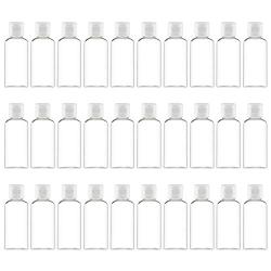 TUPARKA 30 Pack Clear Plastic Empty Travel Bottles with Flip Cap, Portable Refillable Containers Liquid Hand Sanitizer Containers Toiletry Containers Cosmetic Bottles, 2 Oz
