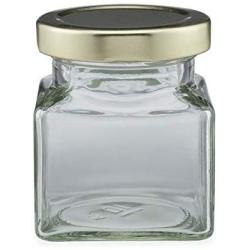 12 Pcs 6 Oz 190 Ml Square Glass Jar With Your Color Choice of Plastisol  Lined BPA Free Lid: Gold Silver Whiteblack 