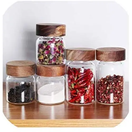 Bouteille de Rangement Cuisine Transparente en Verre de Borosilicate Haute Qualité avec Couvercle en Bois – Organisateur pour Bonbons, Biscuits, Snacks (Diamètre 65mm, Hauteur 55mm, 80mm, 100mm, 120ml, 210ml, 260ml) Bouteille de Rangement Cuisine Transparente en Verre de Borosilicate Haute Qualité avec Couvercle en Bois – Organisateur pour Bonbons, Biscuits, Snacks (Diamètre 65mm, Hauteur 55mm, 80mm, 100mm, 120ml, 210ml, 260ml)
