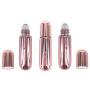 3Pcs 5ml/0.17oz Rose Gold Glass Roller Bottles Perfume Essential Oil Roll On Bottles with Metal Roller Balls Portable Travel Empty Refillable Cosmetic Containers for Aromatherapy Fragrance Lip Oil