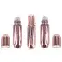 3er Set 5ml/0,17oz Roségold Glas Rollierflaschen mit Metall Rollkugeln – Tragbare, leere, wiederbefüllbare Kosmetikbehälter für Aromatherapie, Duft, Lippenöl