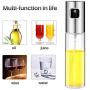 Rolin Roly Pressure Oil Sprayer Bottle Oil Dispenser Stainless Steel Food-Grade Glass Bottle for Kitchen Cooking Bread Baking BBQ Oil Mister Pump (No scale)