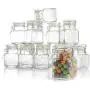 Bouteilles en verre miniatures de 85 ml avec couvercles étanches, pots à épices en verre - Joint en caoutchouc étanche et couvercle rabattable pour la maison et la cuisine, petits contenants en verre avec couvercles pour les cadeaux d’anniversaire (12 piè Bouteilles en verre miniatures de 85 ml avec couvercles étanches, pots à épices en verre - Joint en caoutchouc étanche et couvercle rabattable pour la maison et la cuisine, petits contenants en verre avec couvercles pour les cadeaux d’anniversaire (12 piè