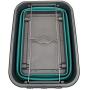 Homz Store N Stow(TM) 17 Gallon Latching Container with Wheels, Grey and Teal Base with Clear Lid Collapsible Storage, (Pack of 4)