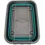 Homz Store N Stow(TM) 17 Gallon Quetschebehälter mit Rädern, Grau und Türkis-Basis mit Klarsichtdeckel, Klappbarer Lagerkasten, (Set von 4)