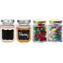 Syntic 20 Pcs 4 oz Hexagon Jars/Glass Jars with Gold Lids, Canning Jars for Wedding, Party Favors, Extra 10 Silver Lids, Chalkboard Labels, Tag Strings, 20 Disposable Wooden Spoons Included