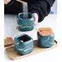Creative Nordic Style Marble Pattern Ceramic Kitchen Seasoning Tank Set Wooden Cover Salt Shaker Spice Jar Kitchen Accessories,tray Creative Nordic Style Marble Pattern Ceramic Kitchen Seasoning Tank Set Wooden Cover Salt Shaker Spice Jar Kitchen Accessories,tray