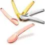 6 Stück Mini Gebogene Metall Kosmetik Spatel Metall Make-up Spatel Applikator Beauty Schöpflöffel für Damen Mädchen zum Mischen und Probieren von Make-up